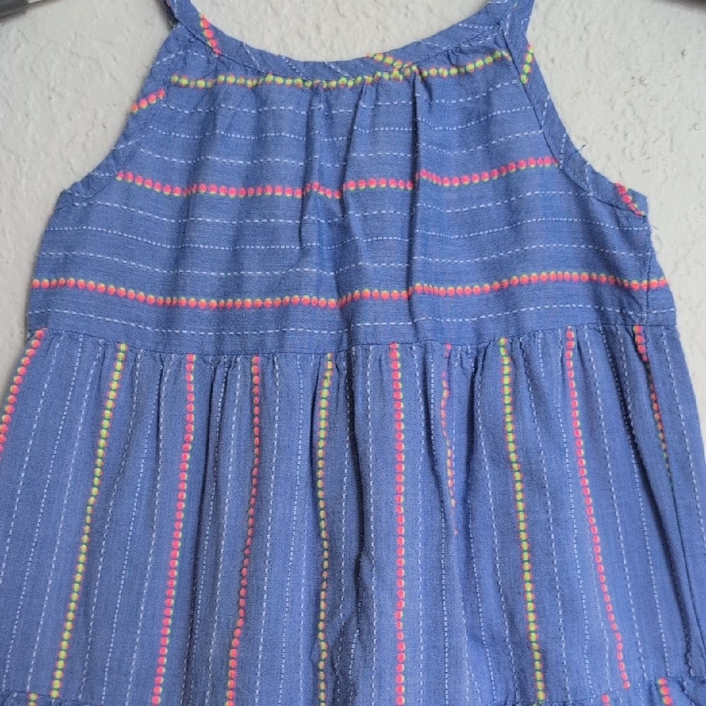 Cat & Jack Blue Dress with Colorful Stripes - Picture 4 of 7